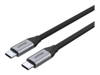 Unitek - Usb-Kabel - 24 Pin Usb-C (Hane) Till 24 Pin Usb-C (Hane) - Usb 3.1 Gen 2 / Thunderbolt 3 - 20 V - 5 A - 1 M - Usb-Strömförsörjning (100W), Stöd För 4K - Svart