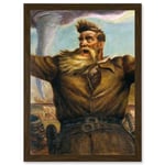 Curry Mural Abolitionist John Brown American Painting Artwork Framed Wall Art Print A4