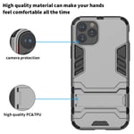 Rugged Protective Back Cover for Apple iPhone 11 Pro Max 6.5, Multifunctional Trible Layer Phone Case Slim Cover Rigid PC Shell + soft Rubber TPU Bumper + Elastic Air Bag with Invisible Support (Grey)