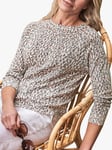 Pure Collection Animal Print Linen Knit Sweatshirt, Grey