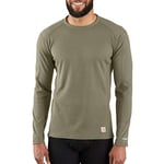 Carhartt Men's Carhartt Force Midweight Classic Thermal Base Layer Long Sleeve Shirt Top, Burnt Olive, Medium