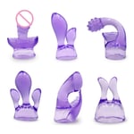 Senoow 6 Pcs Attachment Silicone Wireless Massager Wand Head Accessories for Women