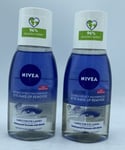 NIVEA Double Effect Waterproof Eye Make-Up Remover (2X 125ml) Pack Of 2 A46