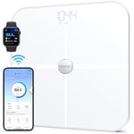 RENPHO Wi-Fi Body Fat Scales Bluetooth Body Composition Scale Smart Digital Bathroom Scale Weight BMI Scales Fitness Body Composition Monitor with Smartphone App, ITO White, Elis Aspire