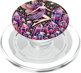 Illustration de fée en cristal violet améthyste PopSockets PopGrip pour MagSafe