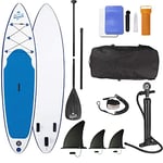 EASYmaxx - MAXXMEE Stand-Up Paddle-Board 'My Private Beach' | Sac de Transport, kit de réparation et Pompe à air inclus, avec poignée de Transport Pratique | Qualité supérieure, Mixte Adulte, Blanc bleu, 320x76x15cm