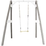 Portique en Bois fsc Gris / blanc avec Balançoire Enfant Balançoire pour l'extérieur / le jardin - AXI