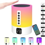 Enceinte Bluetooth Reveil Veilleuse avec Lampe de Chevet Tactile, Haut-Parleur Bluetooth Veilleuse Enfant Réveil Lumineux Idee