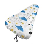 lucky-bonbon Sharks and Fish theme Waterproof Keep Dry Bike Seat Cover The Perfect Bicycle Seat Cover Waterproof Sunscreen And Dustproof For All Bicycle Exercise.