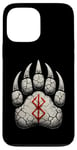 Coque pour iPhone 13 Pro Max Berserker Ours Pattes d'ours Rune de Berserk Symbole Viking