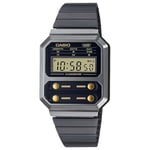Casio Men's Digital Quartz Watch with Stainless Steel Strap A100WEGG-1A2EF
