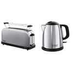 Russell Hobbs Toaster Grille-Pain, Fente Large Spécial Baguette, 6 Niveaux de Brunissage, Fonction Décongèlation - 21396-56 Adventure & Bouilloire 1L, Marquage Tasses,- 24990-70 Victory