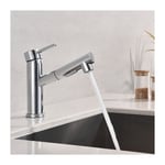 Ubeegol - Robinet Salle Bain Mitigeur Lavabo avec Douchette Extractible Robinet Salle de Bain Chromé avec 2 Fonctions Robinetterie Mitigeur Eau