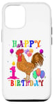 Coque pour iPhone 14 Pro Poulet 1 an 1e anniversaire fille poulet
