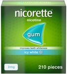 Nicorette Nicotine  2mg Icy White Gum 210 Pcs PROMO UK