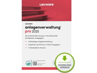 Lexware Anlagenverwaltung Pro 2025 Download Jahresversion (365-Tage), Bokföring, Esd (Electronic Software Download), Tyska, 1 År, Windows 11 Enterprise X64, Windows 10, Windows 11 Home, Windows 10 Education, Windows 11 Pro,...