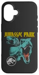 Coque pour iPhone 16 Jurassic World T-Rex Rock Band Distressed Logo