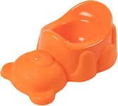 Pot orange Poupy pratique et mignon en forme d'ours pour jeunes enfants avec siège confortable et garde-corps pratique pour éviter les éclaboussures