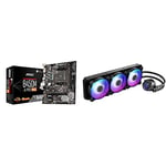 MSI B450M-A PRO MAX mATX Motherboard MAG CORELIQUID 360R CPU AIO Cooler '360mm Radiator, 3x 120mm ARGB PWM Fan, Adjustable ARGB CPU Mount, Center Supported, Intel and AMD'