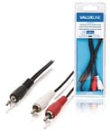 Valueline 1.00 m 3.5 mm Jack Stereo Audio Adapter Male to 2x RCA Male Cable - Black