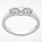 Mogul 18ct White Gold Round Brilliant Diamond Trilogy Engagement Ring, 0.75ct