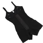 TSlimmer Bodysuit Shaper Lace Stitching Hook Eye Closure Stretchy CorsetBlack L