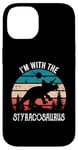 iPhone 14 I'm With The Dinosaur Styracosaurus, Retro Dino Gifts Kids Case