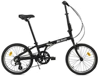 FabricBike Vélo Pliant, Cadre en Alliage, Mono-Vitesse, 3 Couleurs (Fully Matte Black 7 Speed)
