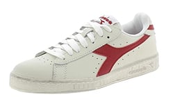 Diadora Mixte Game L Low Waxed Chaussure de Gymnastique, White Red Pepper, 42.5 EU