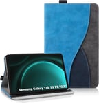 Étui Coque Pour Samsung Galaxy Tab S9 Fe 10.9 Pouces/ S9 2023 11 Pouces - Étui Housse De Protection Cuir Pu Avec Fonction Support/Portefeuille Coque Tablette Galaxy Tab S9 Fe (Bleu)