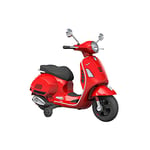 TURBO CHALLENGE - Vespa - Porteur Elèctrique - 119107 - Scooter - Rouge - Prêt à Rouler - 30Kg Max - Plastique - Batteries Rechargeables - De 3 Ans À 6 Ans