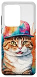 Coque pour Galaxy S20 Ultra Chat Casquette Snapback Colorée Drôle Animaux Motif Imprimé