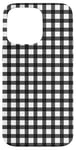 iPhone 15 Pro Max Black White Checkered Plaid Flannel Gingham Pattern Checker Case