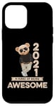 Coque pour iPhone 12 mini 4ème anniversaire garçons filles 2021 original Awesome ours en peluche