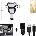  For Realme 12 Pro+ Airvent mount + CHARGER holder cradle bracket car clamp