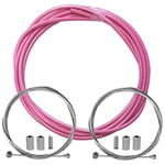 cyclingcolors gaine frein vélo avec câble embouts kit avant arrière compatible avec Shimano Sram cycle ville route vtt insert performance cable (Rose)