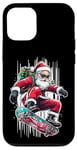 Coque pour iPhone 12/12 Pro Skater Père Noël Skateboard Skate Street Art Cool