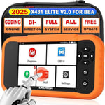 LAUNCH X431 Elite V2.0 BBA Bi-directionnel Valise Diagnostic Auto pour BMW Benz VW Audi Maybach Mini RollsRoyce Système Complet avec Fonctions Complètes, Codage ECU, Programme Clé, Registre Batterie