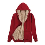 UMIPUBO Veste Polaire Femme Chaud Doublure Zippée à Capuche Hoodies Sweatshirt Veste à Manches Longues Automne Hiver Outerwear Sweats à Capuche(Vin Rouge,L)