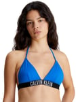 Calvin Klein Womens KW0KW01963 Intense Power Triangle Bikini Top - Blue Nylon - Size 8 UK