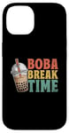 Coque pour iPhone 14 Boba Break Time Thé au lait Bubble Tea Boba Pearl Lover