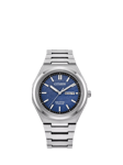 Citizen AW0130-85L Men's Forza Super Titanium™ Date Eco-Drive Bracelet Strap Watch, Silver/Blue