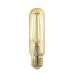 EGLO Dimmable E27 LED tube, golden vintage filament light bulb, Edison lamp for retro lighting, 4 watt (equivalent to 28 watt), 300 lumen, warm white, 1700 Kelvin, T32, Ø 1.26"