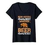 Womens Bear Hunting Funny Wildlife Animals Hunt V-Neck T-Shirt