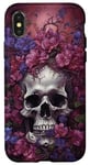 Coque pour iPhone X/XS Coque de téléphone vintage crâne et floral