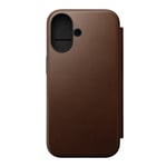 NOMAD iPhone 16 Fodral Modern Leather Folio Brun