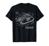 World War 2 German Tank Panzer IV Engineering Blueprint T-Shirt