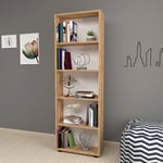 [en.casa] - Bibliothèque Vara à 5 niveaux 172 x 55 x 20 cm effet chêne