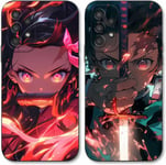 2 Pièces Coque Pour Samsung Galaxy A13 4g 6.6'', Avec Anime Motif Demon Slayer Kamado Nezuko Tanjirou Manga Antichoc Tpu Silicone Protective Objectif Caméra Housse Étui De Téléphone Case, 08[Q625]