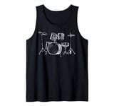 Drum Kit Drummers Gift Musical Instrument TShirt Music Rock Tank Top